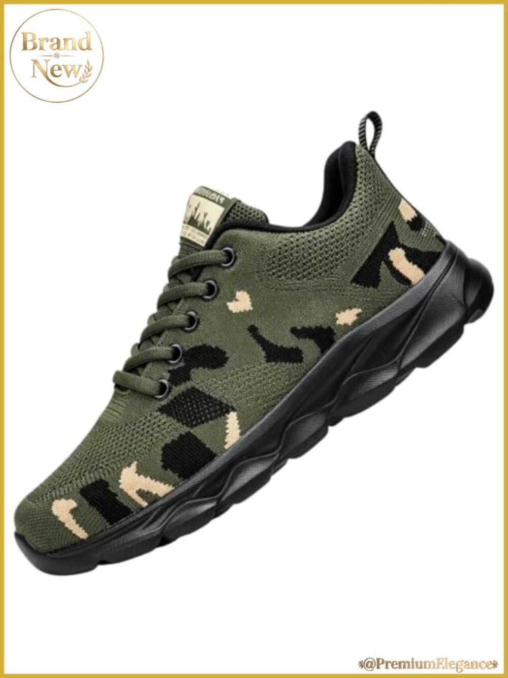 Womens Camo Walking Shoes Lightweight Lace-Up Hiking Sneakers
